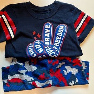 Patriotic Toddler Boy size 3T outfit set
